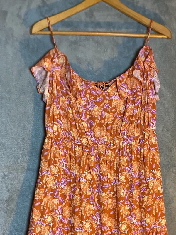 J.Crew Tiered maxi dress in painted block print Large‎ milkmaid Resort Vacation - Image 5