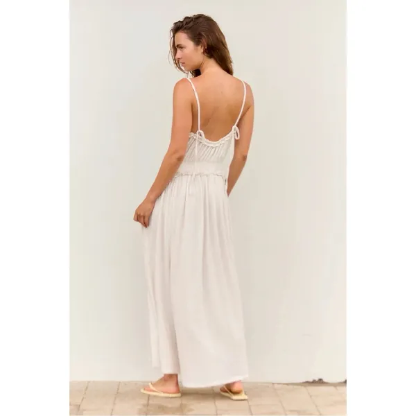 Free People Ethereal Beach Marina Muse Maxi Dress in Natural Neutral Small NWT - Image 4