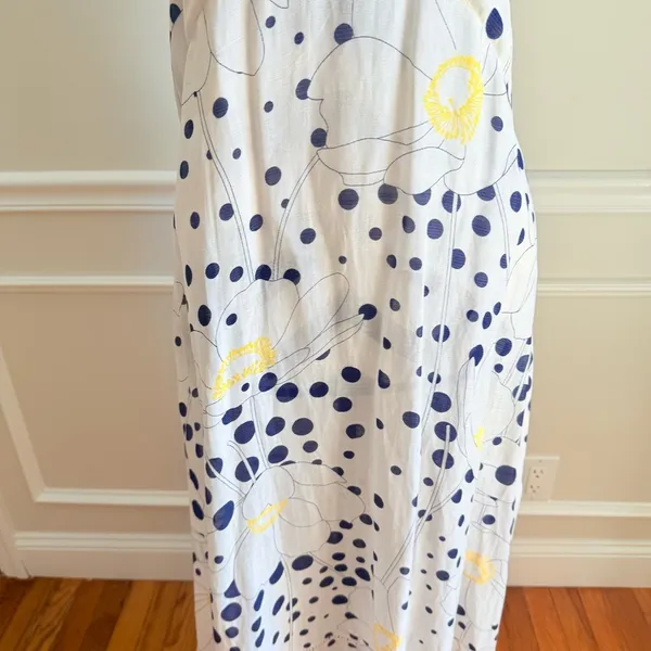 SEE‎ BY CHLOÉ Polka Dot Print Long Maxi Dress White Sleeveless Pockets size 10 - Image 9