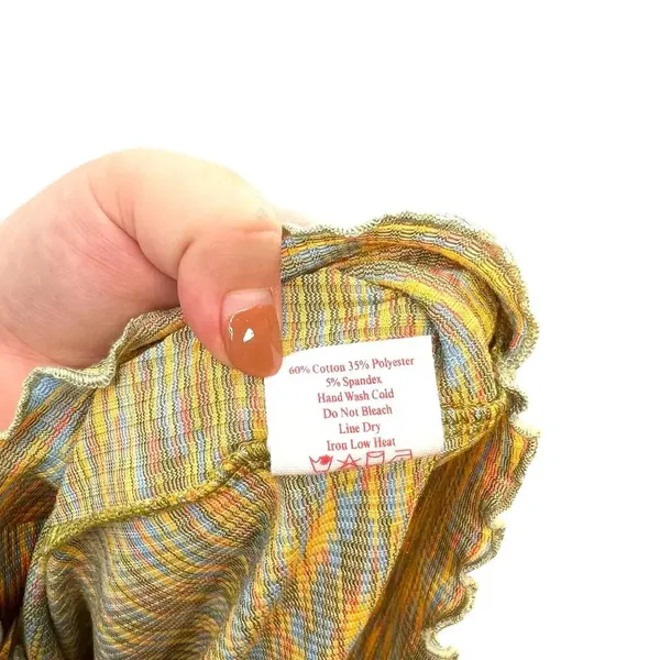 Lisa Says Gah Lotta Long Sleeve Ribbed Space Dye‎ Minidress In Honeydew Size XS - Image 14