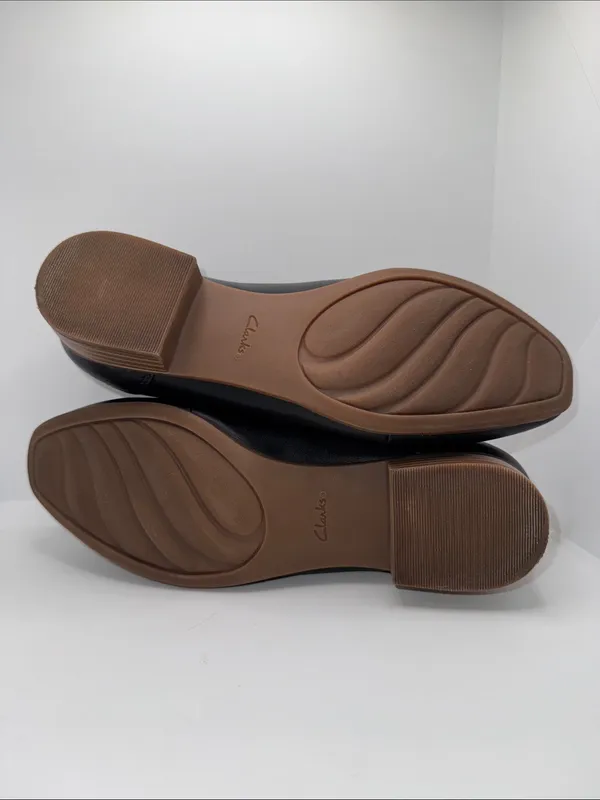 Clarks Juliet Aster‎ Loafers Black Leather Slip On Shoes Women’s 5.5 - Image 8