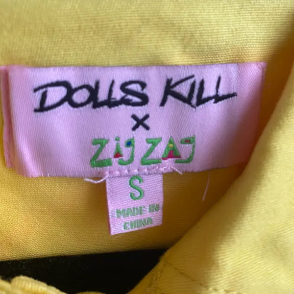 Dolls Kill x Zig Zag Painted Lemon Drop Trucker Jacket - Image 5