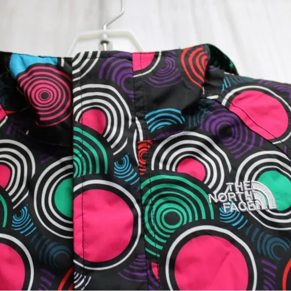 The North Face - Hooded Insolated Jacket, Hyvent, Black w/ Multicolor Circles - Image 3