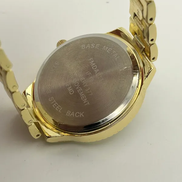 Women’s Gold-tone Crystal Accented Bezel Fashion Watch Working New Battery - Image 6