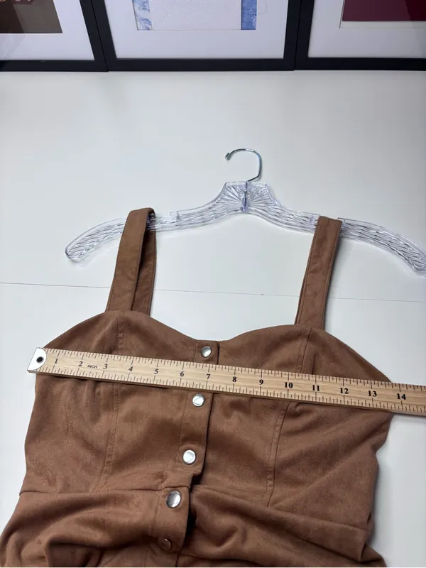 Forever 21 Rust Brown Button-Front Mini Dress/Jumper NWOT Size S - Image 8