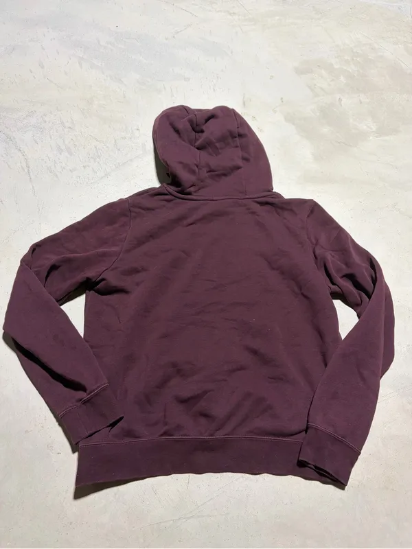 Nike Burgundy Pullover Hoodie with White Logo medium - Image 6