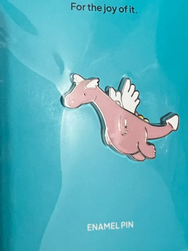 Jellycat London Duskrise Pink Rose Dragon Enamel Collectible Pin - Image 2