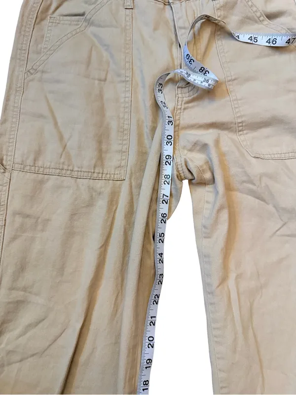 Happily Grey Carpenter Wide-Leg Pants | Size 3/26 | Tan - Image 5