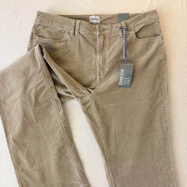 Chico's Vintage Cord Pant Womens 2 (US12/L) Almond Tan Corduroy Straight Leg NWT - Image 4
