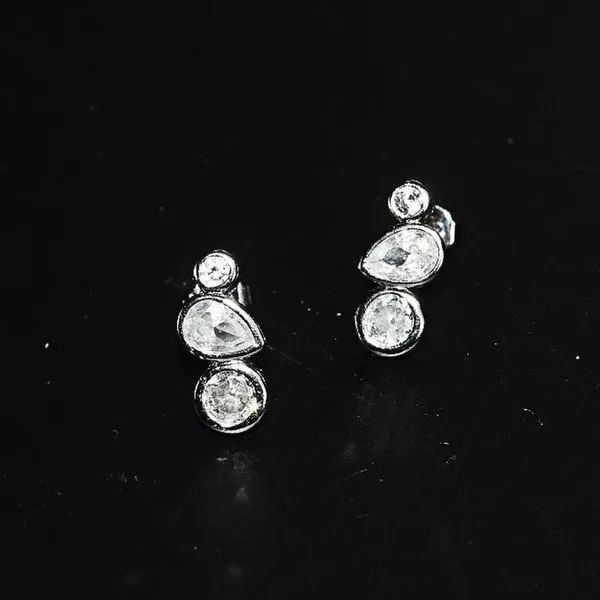 Mixed Shapes Crystal Studs Silver - Image 2