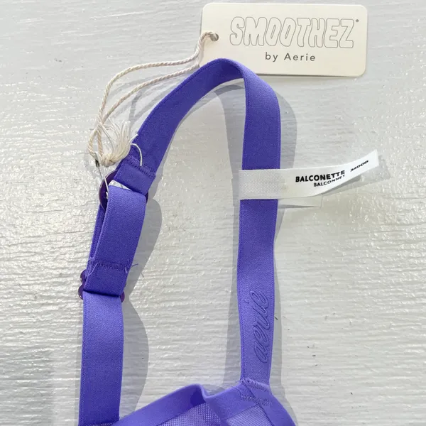 New Aerie SMOOTHEZ Mesh Unlined Underwire Balconette Bra Purple Size 34DDD - Image 6