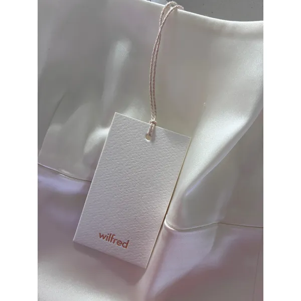 Aritzia Wilfred Shine Top Light Birch Ivory Satin Corset Crop Tank 102468 M - Image 3