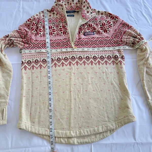 Vineyard Vines M Dreamcloth Fair Isle Shep Shirt Quarter Zip Pullover - Image 3