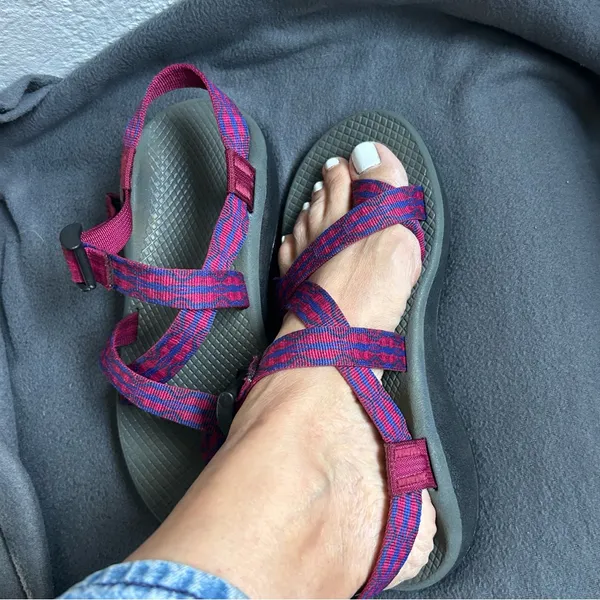 Chaco Women's Pink and Blue Sandals - Image 2
