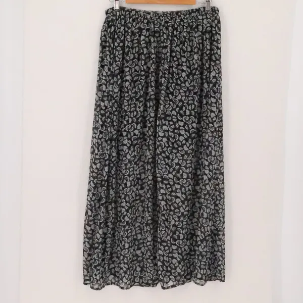 Xhilaration Ditzy Floral Maxi Skirt Womens Size M Black White Boho Sheer Slits Fairy‎ Grunge - Image 7