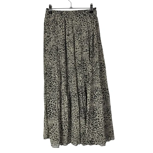 Boutique Tan Speck‎ Leopard Pleated Maxi Skirt S - Image 2