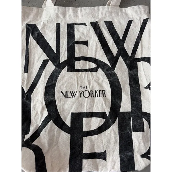 The New Yorker Magazine Tote Bag 15” Canvas Shopping Fun Chic Reusable - Image 3