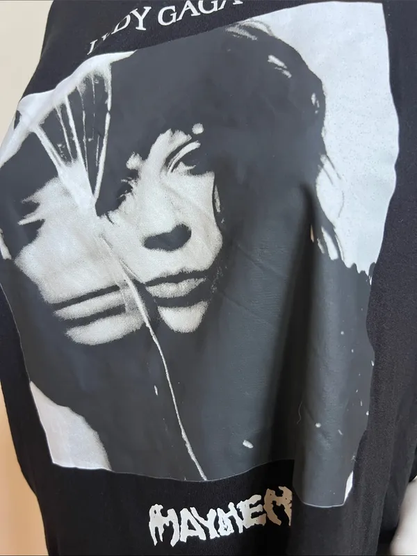 lady Gaga Black Graphic Short Sleeve Tee with Mayhem whimsygoth vibes - Image 4