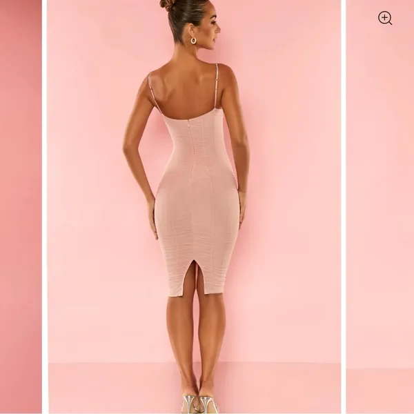 Oh Polly CORSICA Embellished Strap Cut Out Midi Dress in Rose size 0 - Image 2