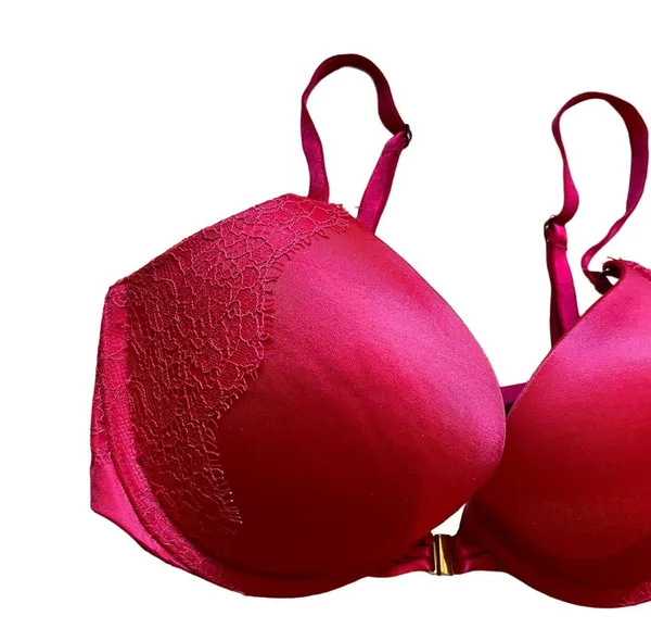 Women's Victoria Secret Very Sexy Push Up Padded Bra Front Closure Red size 32D - Image 8