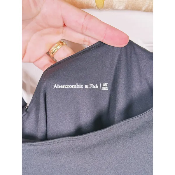 Abercrombie & Fitch One Shoulder Traveler Mini Dress Size M Tall Black Going Out - Image 4