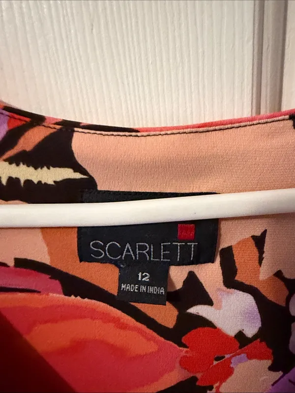Scarlett Pink, Purple & Red Floral Empire-Waist Dress - Image 2