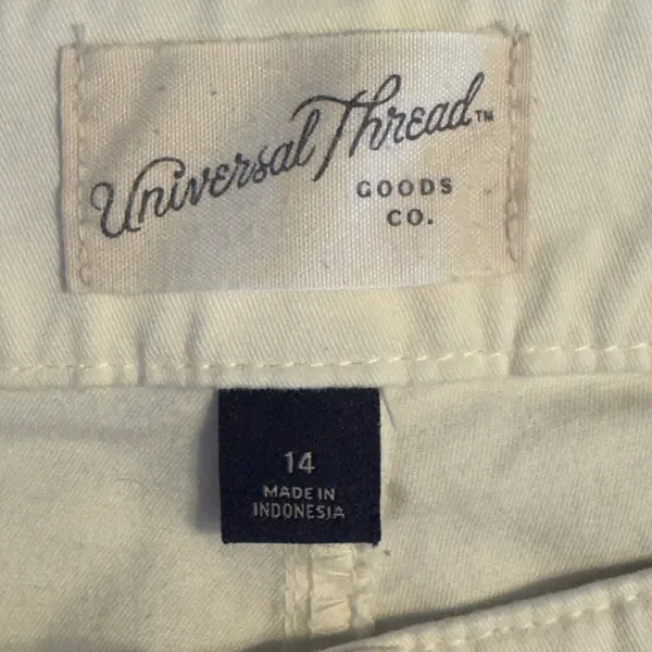 1713 | Universal Thread High Rise Straight Leg Cargo Utility‎ Pants Cream 14 - Image 5