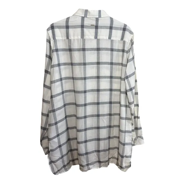 Barbour Summer Tartan Kelso Shirt Womens 12 Cloud/Blue Plaid Cotton British Prep - Image 2