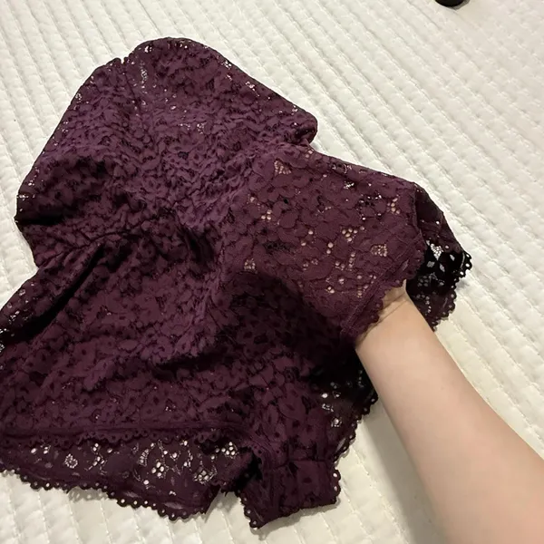 Victoria's Secret Purple Lace Lingerie Lounge Romper Sz S Small - Image 11