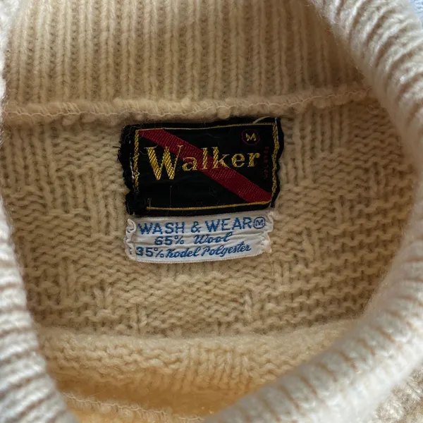 Vintage Walker Wool Blend Knit Turtleneck Sweater M Repair Project DIY - Image 7