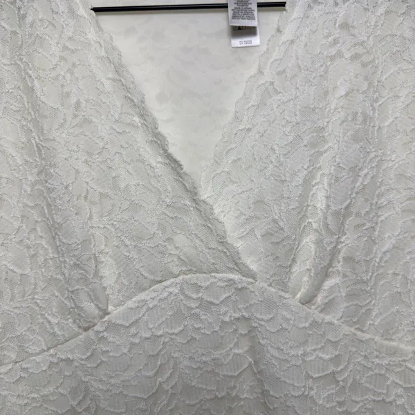 VTG 90s Women Coquette‎ Babydoll Lace Top XL Ivory Fairy Whimsical Balletcore - Image 5