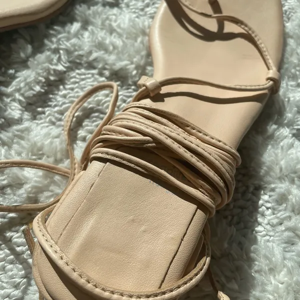 Jeffrey Campbell Agate Leather Low Block Heel Wrap Up Sandals - Image 3