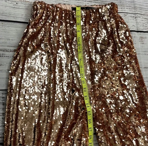 L&B Rose Gold sequins Pants size Medium - Image 2