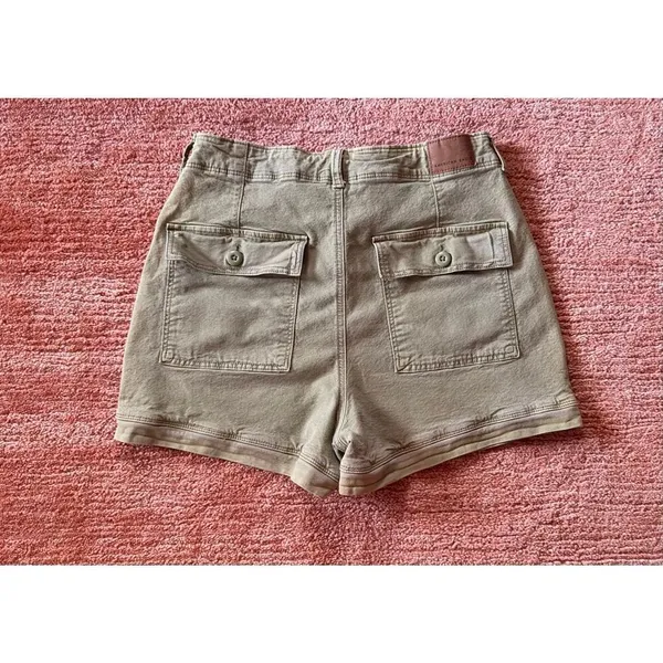 American Eagle High Rise Stretch Shorts Green Size 6 Utility Style - Image 8