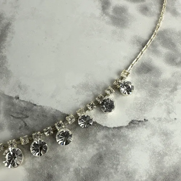 Vintage Art Deco Style Cubic Zirconia Crystal‎ Rhinestone Cocktail Necklace - Image 5