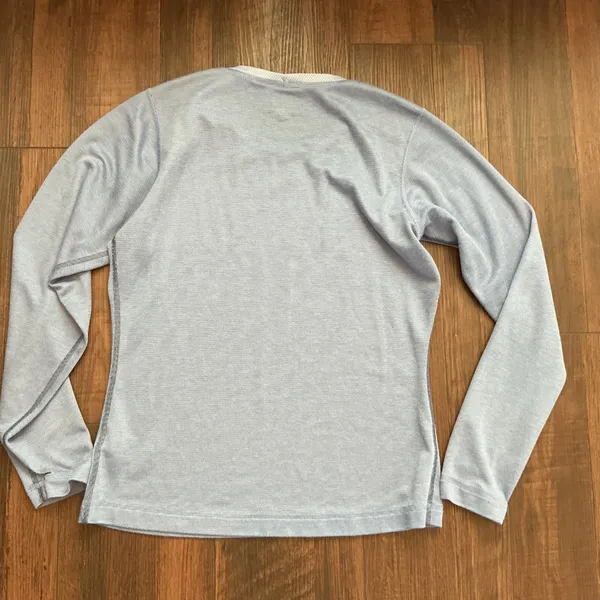 Patagonia Capilene Base Layer Top Blue Long Sleeve Crew Neck Medium Hiking Tee - Image 4