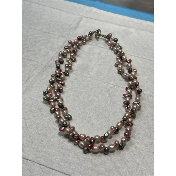 Source Unknown 2 Strand Fresh Water Pearl Necklace Pastels 18” Spring Easter - Image 3
