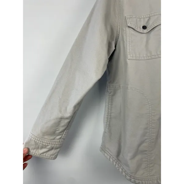 Toad&Co Womens Organic Cotton Button Down Shirt Jacket Shacket Grey Size L - Image 2