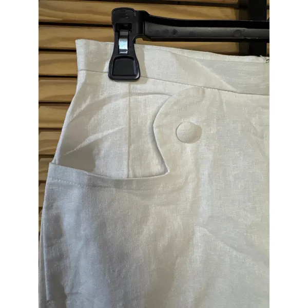 ASOS White Linen Blend High Waist Midi Skirt Size 6 New with Tags - Image 5