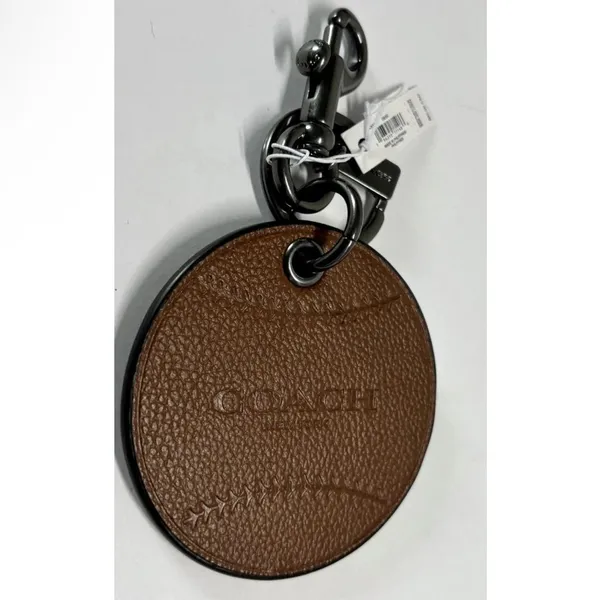 Coach NYC Baseball Keyring fob/ brown leather - Image 5