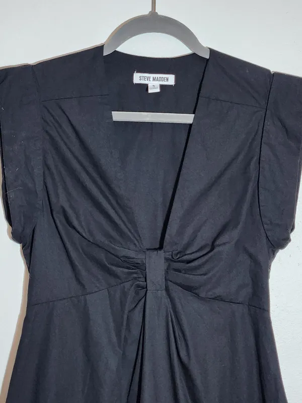 Steve Madden Black Cotton Mini Dress Size Small Wedding Guest Dress - Image 2