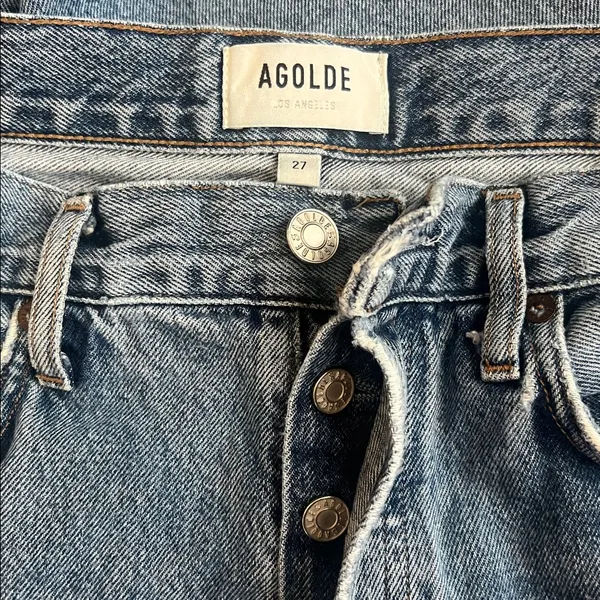 Agolde Women’s 90’s Pinch Waist Lineup Wash Distressed Straight Leg Jeans Sz 27 - Image 4