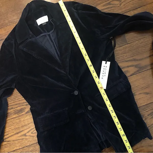 PARKER SMITH Women’s Sleek Navy Blue Versatile Velvet Blazer with Pockets Sz SM - Image 14