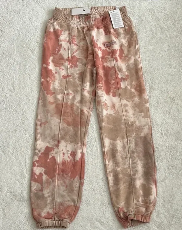 Nike (NWT) Loose Fit Tie Dye Cuffed Sweatpants in Dusty Orange, Medium - Image 2