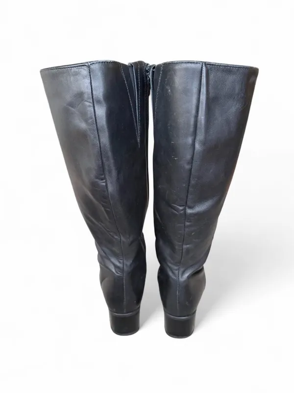 Vintage Regence Black Leather Knee High Boots Women’s Size 9 Made in Canada - Image 4