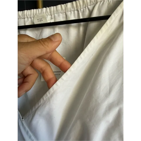 Club Monaco Rowlen Cotton Poplin Wrap Dress w/ Ruffled Sleeves, Sz 2, White - Image 9