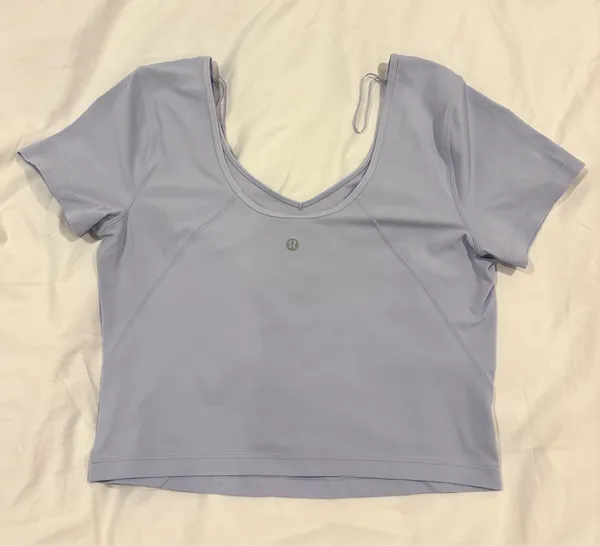 Lululemon Align Short Sleeve Cropped Tee Dusty Lilac - Image 4