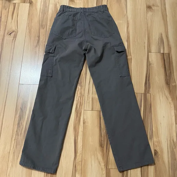 Stradivarius STR Gray Trouser Pants High Rise Straight Leg Sz 6 Grunge 90’s - Image 6