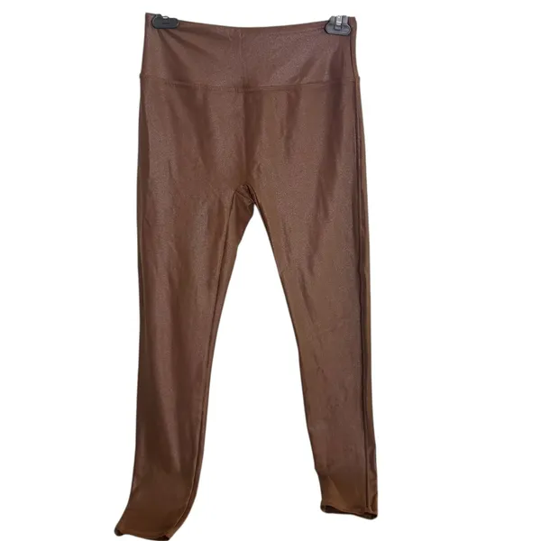 Shiny Metallic Leggings High Waist Tummy Control Pants Women‎ S Shiny Pull On - Image 4