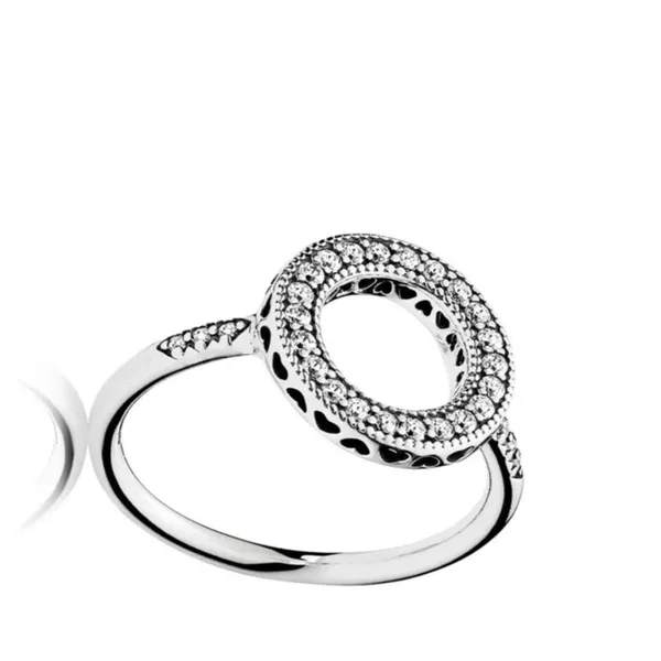 Boutique NEW‎ Women's Halo Heart Pave Simulated Diamond 925 Sterling Silver Ring Size 6 - Image 9